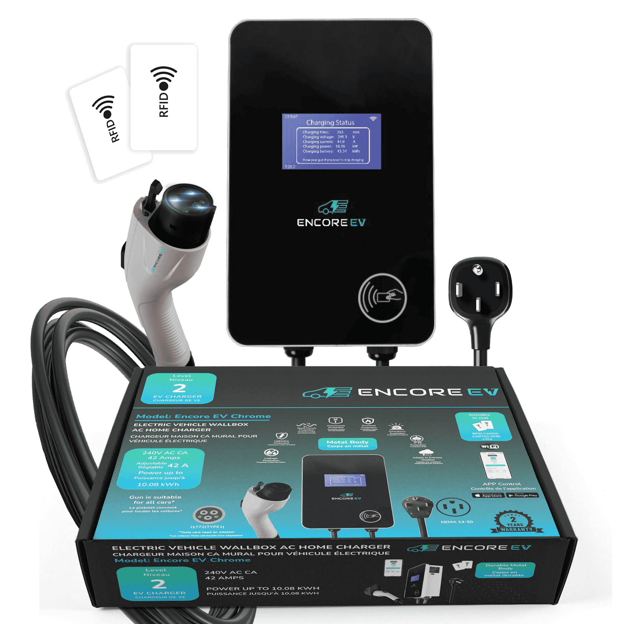 Encore EV Cobalt 42A NEMA 14-50 wall mount EV Charger